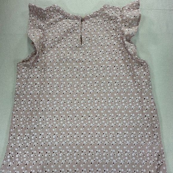 Ann Taylor Loft Blouse, Sz M, Blush & White Eyelet Cottage Core - Picture 6 of 6